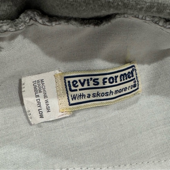 Vintage 80s Levi's Corduroy Pants High Rise Straight Leg Loose Fit Gray | 33" - Picture 12 of 14
